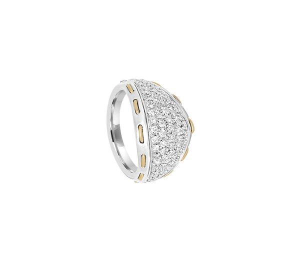 ANELLO DAMIANI VINTAGE IN ORO BIANCO E ORO ROSA CON DIAMANTI ( ct. 0,72 )