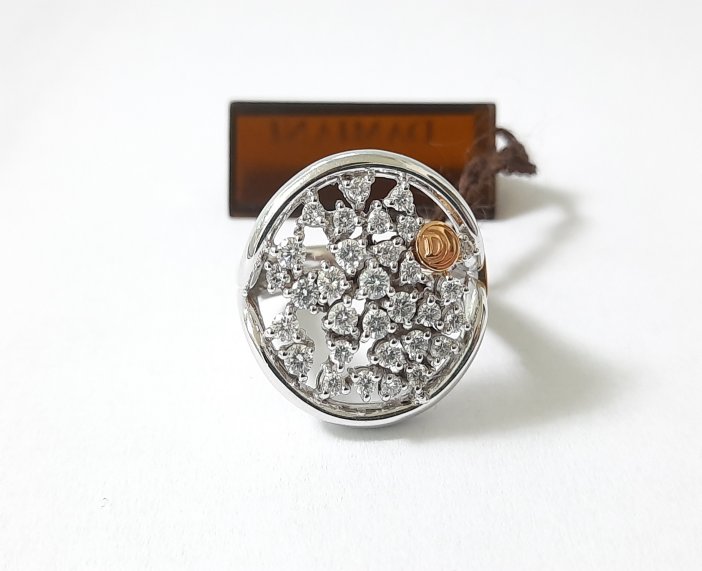 ANELLO DAMIANI BAGLIORI IN ORO BIANCO E ORO ROSA CON DIAMANTI ( ct. 1,06 ) - immagine 2