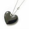 COLLANA A CUORE DAMIANI D.ICON IN CERAMICA NERA, CON DIAMANTE ( ct. 0,01 )