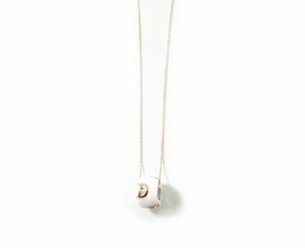 COLLANA DAMIANI D.ICON IN CERAMICA BIANCA, ORO ROSA CON DIAMANTE ( ct. 0,01 ) - immagine 2