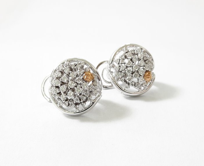 ORECCHINI DAMIANI BAGLIORI IN ORO BIANCO E ORO ROSA CON DIAMANTI ( ct. 1,40 )