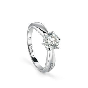 ANELLO SOLITARIO DAMIANI SEI TU IN ORO BIANCO CON DIAMANTE (ct.0,30)