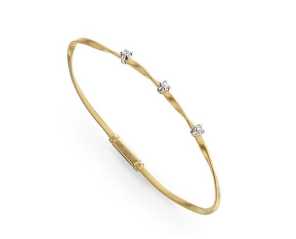 BRACCIALE MARCO BICEGO MARRAKECH AD UN FILO IN ORO GIALLO E BIANCO CON DIAMANTI (ct. 0,15)