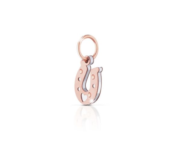 CIONDOLO LE BEBE’ LOCK YOUR LOVE FERRO DI CAVALLO IN ORO ROSA E ARGENTO - immagine 2