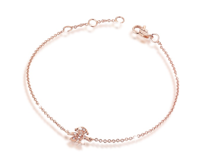 Bracciale Le Bebe Le Briciole Bimba In Oro Rosa Con Diamanti Ct 0 03 Gioielleria Il Tuo Gioiello