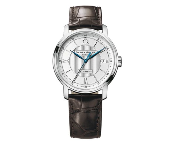 OROLOGIO DA UOMO BAUME & MERCIER CLASSIMA CON MOVIMENTO AUTOMATICO, CASSA IN ACCIAIO E CINTURINO IN ALLIGATORE