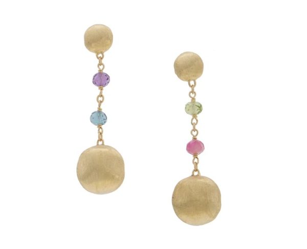 ORECCHINI MARCO BICEGO AFRICA GEMSTONE IN ORO GIALLO CON GEMME MULTICOLORE