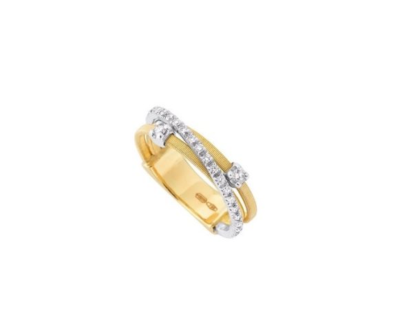 ANELLO MARCO BICEGO GOA IN ORO GIALLO E ORO BIANCO CON DIAMANTI (ct.0,19)