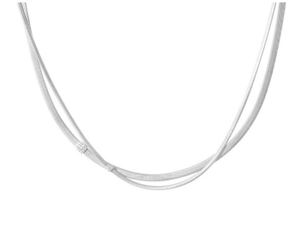 COLLANA MARCO BICEGO MASAI IN ORO BIANCO CON DIAMANTI (ct.0,10)