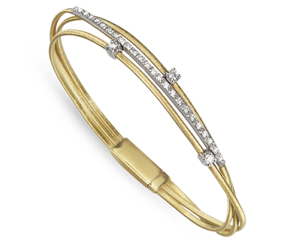 BRACCIALE MARCO BICEGO GOA IN ORO GIALLO E ORO BIANCO CON DIAMANTI (ct.0,26)