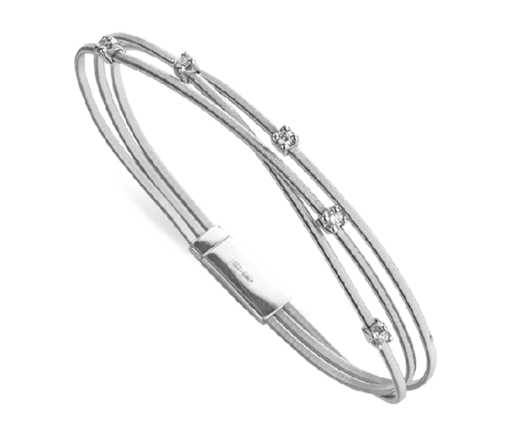 BRACCIALE MARCO BICEGO GOA IN ORO BIANCO CON DIAMANTI (ct.0,15)