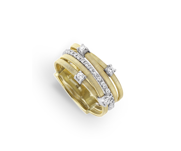 ANELLO MARCO BICEGO GOA IN ORO GIALLO E ORO BIANCO CON DIAMANTI (ct.0,25)