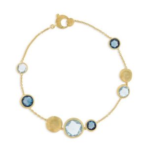 BRACCIALE MARCO BICEGO JAIPUR IN ORO GIALLO CON TOPAZI AZZURRI E TOPAZI BLU LONDON
