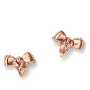 ORECCHINI DAMIANI FIOCCO IN ORO ROSA E DIAMANTI (ct.0,43)