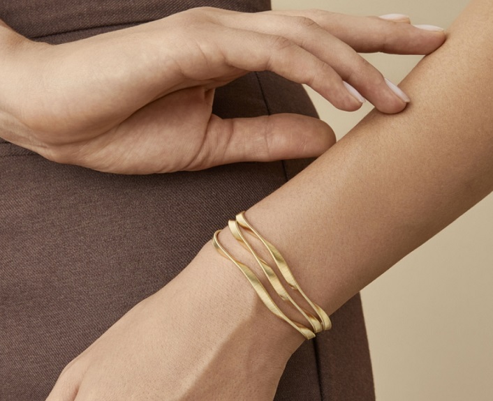 BRACCIALE MARCO BICEGO MARRAKECH SUPREME A TRE FILI IN ORO GIALLO - immagine 2