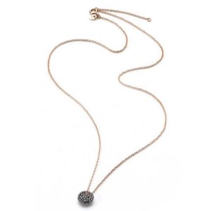 COLLANA BURATO GIOIELLI PAILLETTES IN ORO ROSA CON DIAMANTI BLACK (ct.0,18)