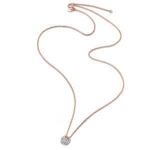 COLLANA BURATO GIOIELLI PAILLETTES IN ORO ROSA CON DIAMANTI BROWN (ct.0,09)