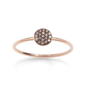 ANELLO BURATO GIOIELLI PAILLETTES IN ORO ROSA CON DIAMANTI BROWN (ct.0,10)