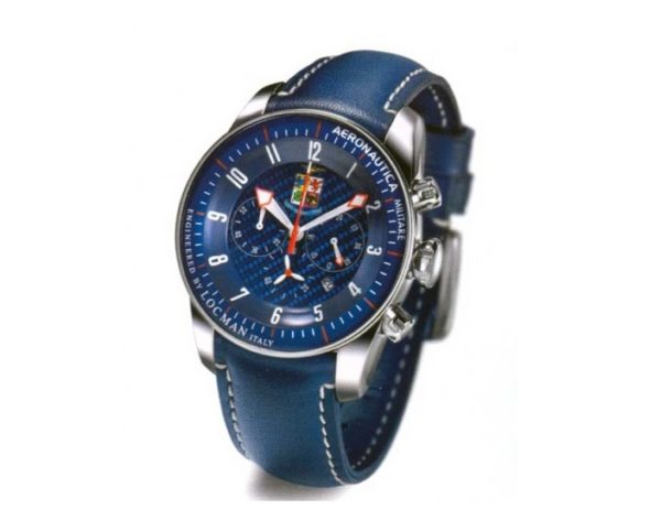 OROLOGIO DA UOMO LOCMAN AERONAUTICA MILITARE CON MOVIMENTO CHRONO AL QUARZO CASSA IN ACCIAIO E CINTURINO IN PELLE