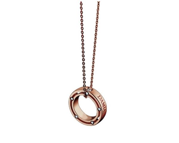 COLLANA DAMIANI D.SIDE IN ORO ROSA E DIAMANTE (ct.0,01)