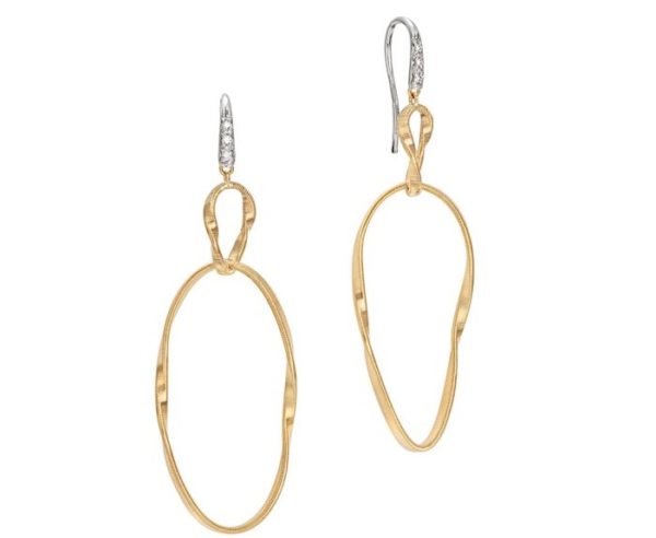 ORECCHINI MARCO BICEGO MARRAKECH ONDE IN ORO GIALLO E BIANCO CON DIAMANTI (ct. 0,05)