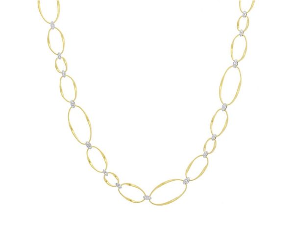 COLLANA MARCO BICEGO MARRAKECH ONDE IN ORO GIALLO E BIANCO CON DIAMANTI (ct.0,43)