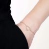BRACCIALE BURATO GIOIELLI CUORE SOLITAIRE IN ORO ROSA CON DIAMANTE (ct.0,02) - immagine 2