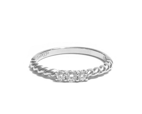 ANELLO TRILOGY LEO PIZZO CLASSIC IN ORO BIANCO CON DIAMANTI (ct.0,14)