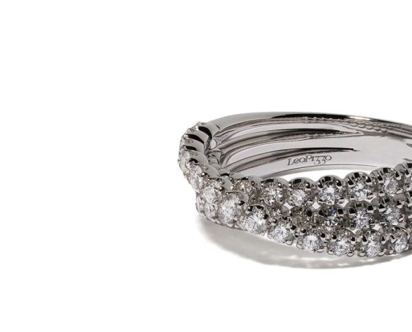 ANELLO LEO PIZZO CLASSIC IN ORO BIANCO CON DIAMANTI (ct.1,10) - immagine 2