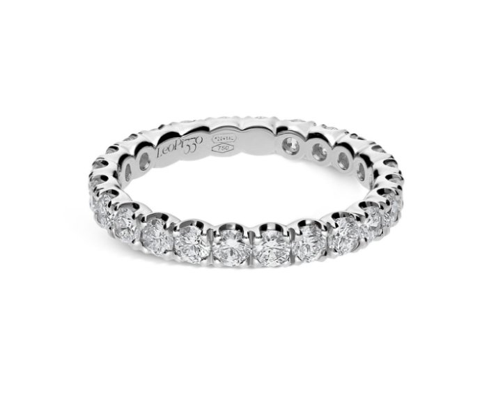 ANELLO ETERNITY LEO PIZZO CLASSIC IN ORO BIANCO CON DIAMANTI (ct.1,12)