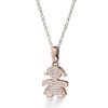 CIONDOLO LE BEBE’ I PAVE’ PICCOLI BIMBA IN ORO ROSA CON PAVE’ DI DIAMANTI (ct.0,22) CORREDATO DI CATENA IN ORO ROSA