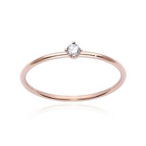 ANELLO BURATO GIOIELLI SOLITAIRE IN ORO ROSA CON DIAMANTE (ct.0,05)
