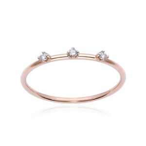 ANELLO BURATO GIOIELLI TRILOGY SOLITAIRE IN ORO ROSA CON DIAMANTI (ct.0,05)