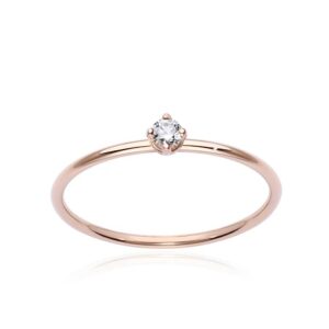 ANELLO BURATO GIOIELLI SOLITAIRE IN ORO ROSA CON DIAMANTE (ct.0,07)