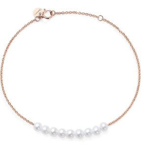 BRACCIALE BURATO GIOIELLI SWEET PEARLS IN ORO ROSA E PERLE BIANCHE ORIENTALI