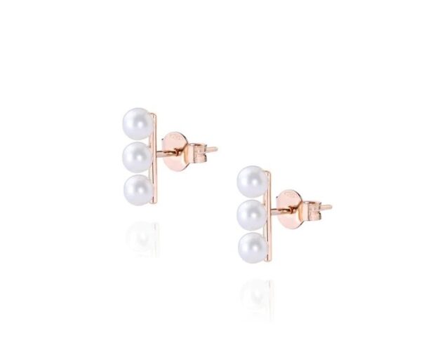 ORECCHINI BURATO GIOIELLI SWEET PEARLS IN ORO ROSA CON SEI PERLE BIANCHE ORIENTALI