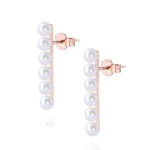 ORECCHINI BURATO GIOIELLI SWEET PEARLS IN ORO ROSA CON DODICI PERLE BIANCHE ORIENTALI