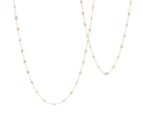COLLANA LUNGA MARCO BICEGO SIVIGLIA IN ORO GIALLO E BIANCO CON DIAMANTI (ct.0,60)