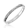 BRACCIALE RF JEWELS ICONIC MOTION SLIM IN ORO BIANCO CON SCRITTA ” FOREVER” E DUE CUORI IN ORO BIANCO CON DIAMANTI ( ct. 1,00)