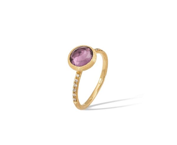 ANELLO MARCO BICEGO JAIPUR IN ORO GIALLO CON AMETISTA E DIAMANTI ( ct. 0,09 )