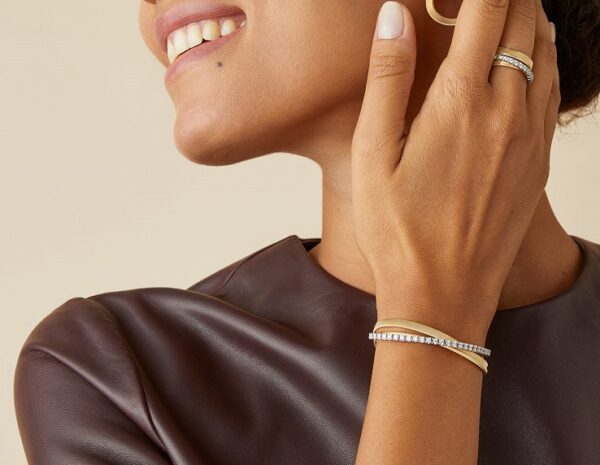 BRACCIALE MARCO BICEGO MASAI IN ORO GIALLO E BIANCO CON TENNIS DI DIAMANTI (ct.1,14) - immagine 3