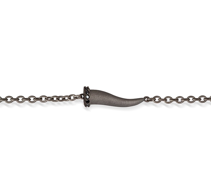 BRACCIALE DA UOMO MANO JEWELS LUCKY HORN COLLECTION IN TITANIO E DIAMANTI BLACK (ct. 0,05) - immagine 2