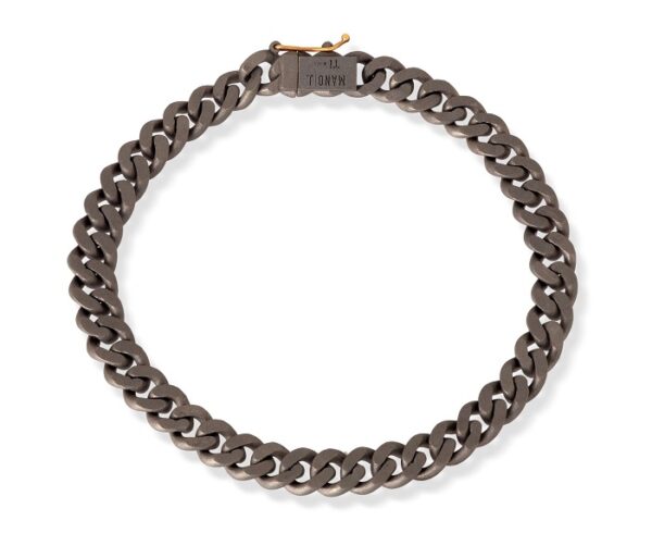 BRACCIALE DA UOMO MANO JEWELS GROUMETTE COLLECTION  IN TITANIO, ORO ROSA 18 KT E DIAMANTI WHITE ( ct. 2,44 ) - immagine 2