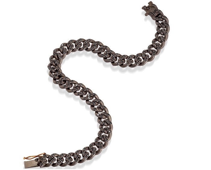 BRACCIALE DA UOMO MANO JEWELS GROUMETTE COLLECTION IN TITANIO, ORO ROSA 18 KT E DIAMANTI BLACK ( ct. 2,44 ) - immagine 3