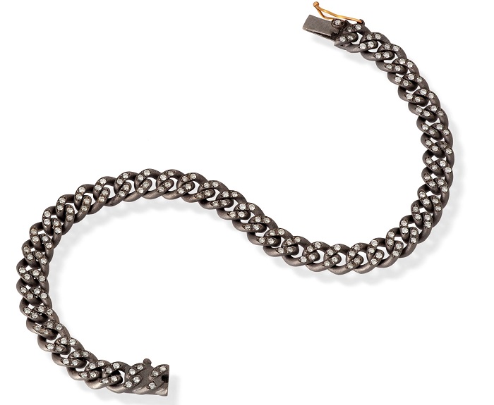 BRACCIALE DA UOMO MANO JEWELS GROUMETTE COLLECTION  IN TITANIO, ORO ROSA 18 KT E DIAMANTI WHITE ( ct. 2,44 ) - immagine 3