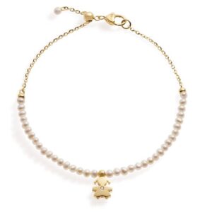 BRACCIALE LE BEBE’ LE PERLE BIMBA IN ORO GIALLO CON PERLE E DIAMANTE (ct.0,005)