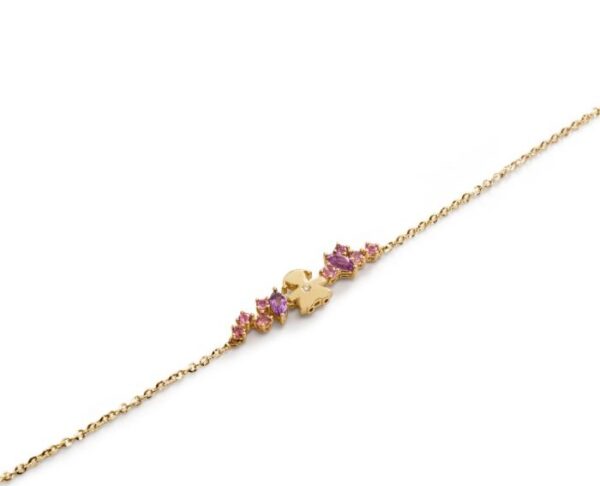 BRACCIALE LE BEBE’ LES BONBONS BIMBA IN ORO GIALLO CON AMETISTA, TORMALINE E DIAMANTE (ct.0,005) - immagine 2