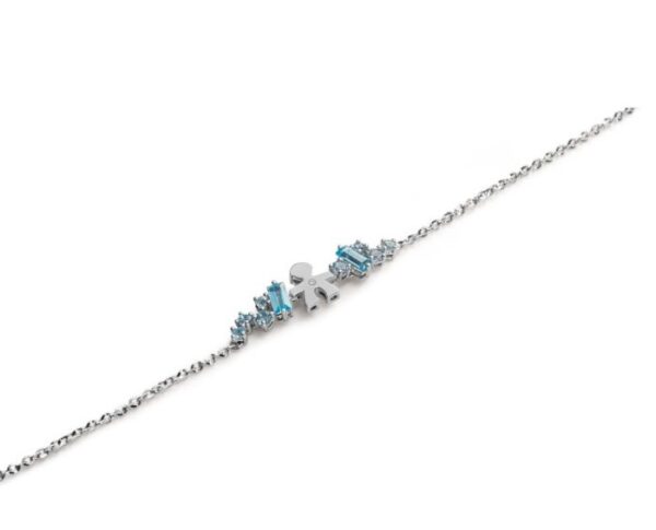 COLLANA LE BEBE’ LES BONBONS BIMBO IN ORO BIANCO CON TOPAZIO, ACQUAMARINA E DIAMANTE (ct.0,005) - immagine 2