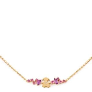 COLLANA LE BEBE’ LES BONBONS BIMBA IN ORO GIALLO CON AMETISTA, TORMALINE E DIAMANTE (ct.0,005)