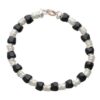 BEAD RUBINIA FILODAMORE SASSOLINO SMALTO NERO IN ARGENTO 925 - immagine 2